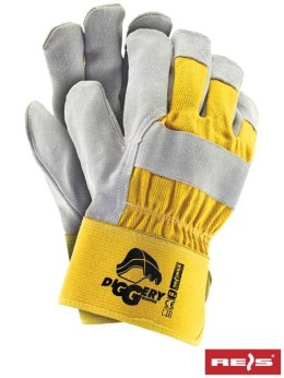 Reis Diggery rękawice robocze budowlane wzmacniane skórą