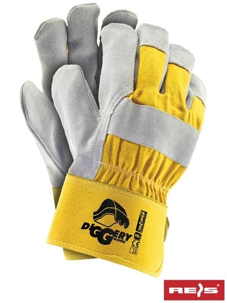 Reis Diggery rękawice robocze budowlane wzmacniane skórą Reis Diggery rękawice robocze budowlane wzmacniane skórą