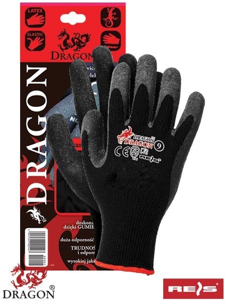 Reis Dragon budowlane rękawice robocze powlekane lateksem