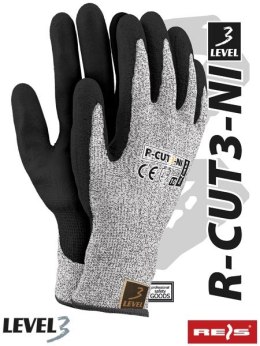 Reis R-CUT3-NI olejoodporne rękawice robocze antyprzecięciowe powlekane nitrylem