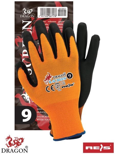 RĘKAWICE ROBOCZE  DO PRACY Z TELEFONEM I TABLETEM R-CREEN REIS POWLEKANE NITRYLEM DO EKRANÓW DOTYKOWYCH RĘKAWICE ROBOCZE  DO PRACY Z TELEFONEM I TABLETEM R-CREEN REIS POWLEKANE NITRYLEM DO EKRANÓW DOTYKOWYCH