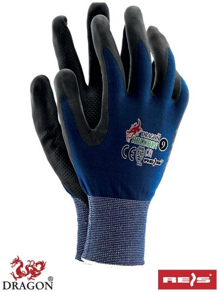 Dragon Reis RBLUBIN cieńkie rękawice robcze powlekane nitrylem olejoodporne Dragon Reis RBLUBIN cieńkie rękawice robcze powlekane nitrylem olejoodporne