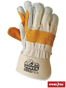 Reis RBPOWER-Y rękawice robocze budowlane wzmacniane skórą