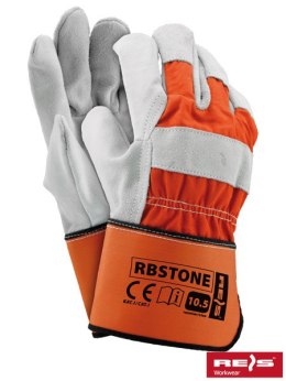 Reis RBSTONE rękawice robocze budowlane wzmacniane skórą