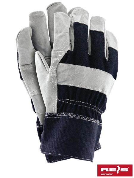 Reis RB tanie rękawice robocze budowlane jeans wzmacniane skórą Reis RB tanie rękawice robocze budowlane jeans wzmacniane skórą