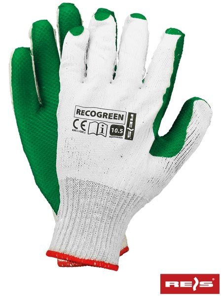 Reis RECOGREEN tanie rękawice robocze podwójnie powlekane gumą Reis RECOGREEN tanie rękawice robocze podwójnie powlekane gumą