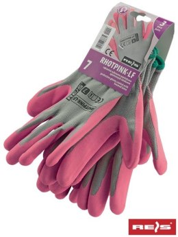 RĘKAWICE ROBOCZE RHOTOPINK-LF POWLEKANE LATEKSEM