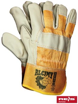 Reis RLCJMY budowlane rękawice robocze wzmacniane skórą bydlęcą