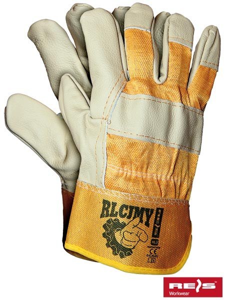 Reis RLCJMY budowlane rękawice robocze wzmacniane skórą bydlęcą Reis RLCJMY budowlane rękawice robocze wzmacniane skórą bydlęcą
