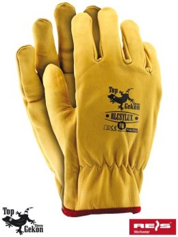 Reis RLCSYLUX skórzane rękawice robocze budowlane żółte
