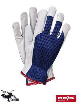 Reis RLTOPER-MESH rękawice robocze monterskie wzmacniane kozią skórą