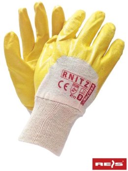 Reis RNITZ rękawice robocze olejoodporne powlekane żółtym nitrylem