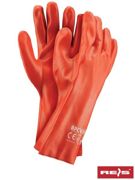 Reis RPCV35 czerwone rękawice robocze PCV 35 cm Reis RPCV35 czerwone rękawice robocze PCV 35 cm