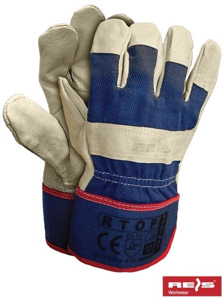 Reis RTOP mocne rękawice robocze budowlane wzmacniane skórą Reis RTOP mocne rękawice robocze budowlane wzmacniane skórą