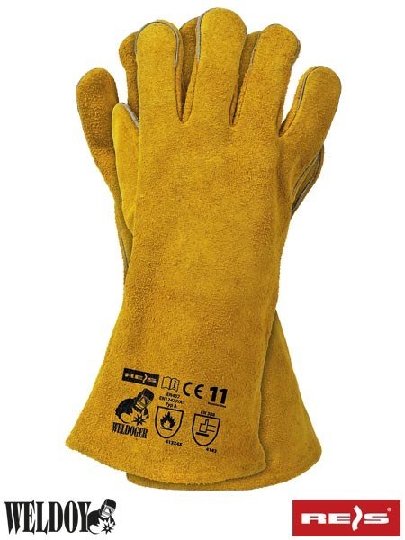 Reis Weldoger rękawice spawalnicze skórzane - długie rękawice dla spawacza Reis Weldoger rękawice spawalnicze skórzane - długie rękawice dla spawacza