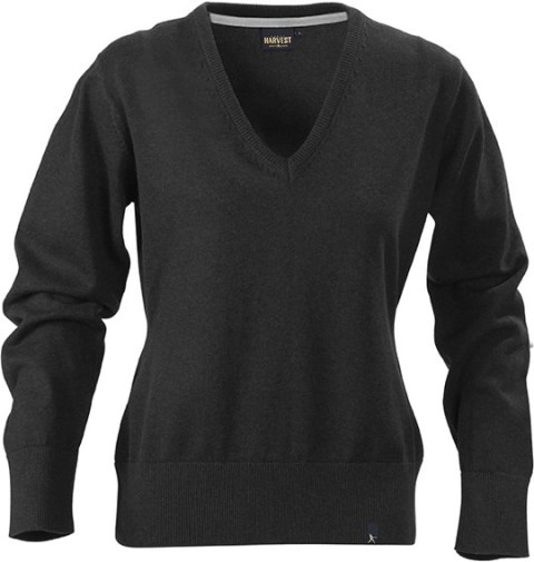 DAMSKI SWETER Z DEKOLDEM V LORAINE BLACK MELANGE DAMSKI SWETER Z DEKOLDEM V LORAINE BLACK MELANGE