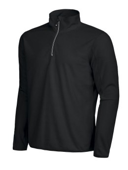 BLACK MELTON HALF ZIP BLUZA POLAROWA 3/4 CZARNA