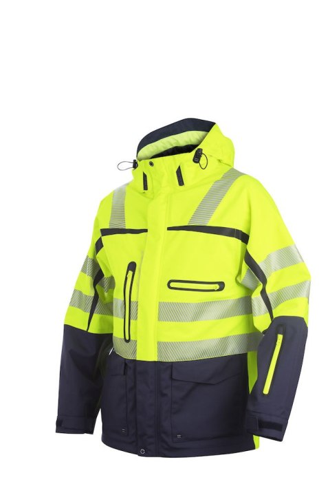 Yellow - 10 6417 KURTKA ISO 20471 KLASA 3 WODOODPORNA WIATROODPORNA OCIEPLANA KURTKA ROBOCZA ODBLASKOWA OSTRZEGAWCZA KURTKA