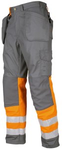 6502 SPODNIE DO PASA HV KLASA 1 SPODNIE ROBOCZE ODBLASKOWE Z PASAMI PROJOB ProJob Orange -17