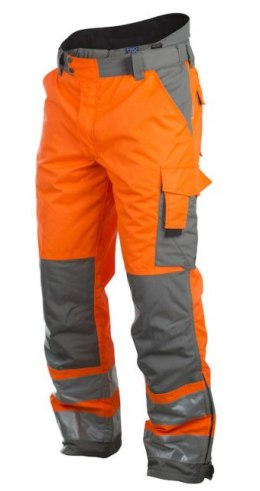 6514 SPODNIE OCIEPLANE HV KLASA 2 SPODNIE ROBOCZE ODBLASKOWE Z PASAMI PROJOB ProJob Orange -17