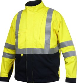 Yellow - 10  KURTKA ROBOCZA OCIEPLANA Z OCHRONĄ 5W1 OSTRZEGAWCZA KURTKA ROBOCZA PROJOB NA BUDOWĘ I DLA DROGOWCÓW