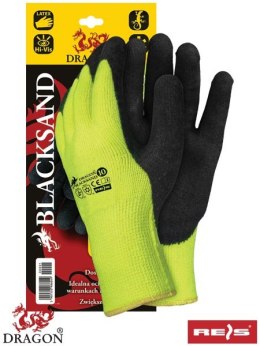 REIS BLACKSAND DRagon rękawice robocze ocieplane powlekane lateksem budowlane