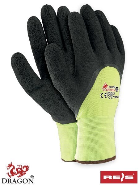 REIS RFROZEN rękawice robocze ocieplane powlekane lateksem budowlane