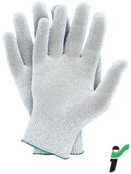 RĘKAWICE OCHRONNE RJ-ANTISTA BIAŁE Z PRZĘDZY POLIESTROWEJ Z WŁÓKNEM WĘGLOWYM