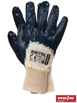 RĘKAWICE ROBOCZE POWLEKANE NITRYLEM RNITN REIS NA MAGAZYN DO SERWISU DO SMARÓW I OLEJU