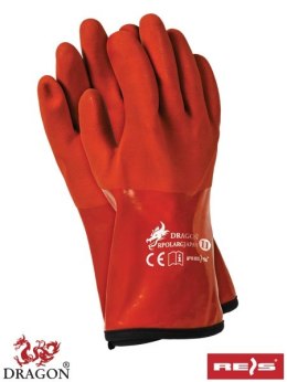 REIS RPOLARGJAPAN rękawice robocze PCV termoodporne ocieplane polarem długie