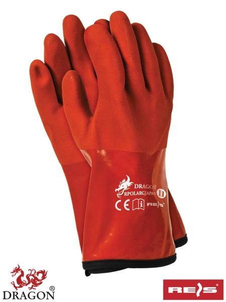 REIS RPOLARGJAPAN rękawice robocze PCV termoodporne ocieplane polarem długie REIS RPOLARGJAPAN rękawice robocze PCV termoodporne ocieplane polarem długie