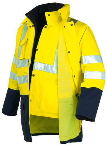 KURTKA ROBOCZA OCIEPLANA OSTRZEGAWCZA 3w1 AV DWUKOLOROWA TRIPLO 04631N ŻÓŁTA