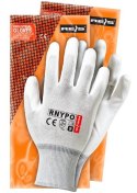 RĘKAWICE OCHRONNE POWLEKANE PU RNYPO BIAŁE