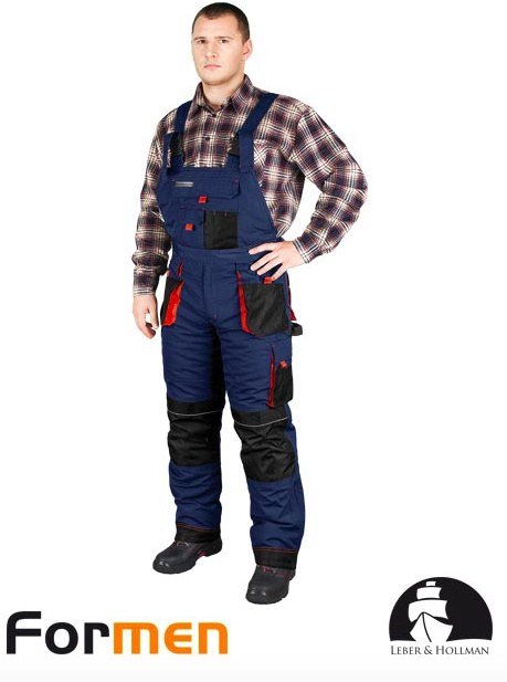 spodnie robocze ogrodniczki ocieplane LH-FMNW-B Leber&Hollman granatowo-czarne