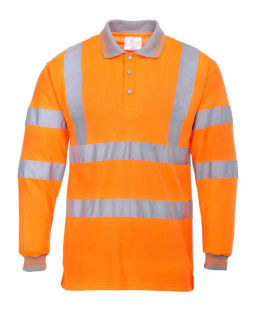 Koszulka robocza ostrzegawcza polo z długim rękawem Portwest S277 pomarańczowa
