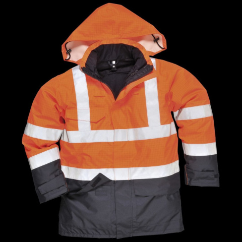 KURTKA ROBOCZA WODOODPORNA TRUDNOPALNA OSTRZEGAWCZA WIELOFUNKCYJNA BIZFLAME RAIN S779 PORTWEST