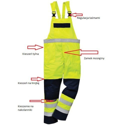 SPODNIE ROBOCZE OGRODNICZKI TRUDNOPALNE OSTRZEGAWCZE ESD DLA SPAWACZA FR63 MULTI-NORM PORTWEST SPODNIE ROBOCZE OGRODNICZKI TRUDNOPALNE OSTRZEGAWCZE ESD DLA SPAWACZA FR63 MULTI-NORM PORTWEST