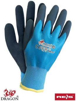Reis Deepblue-Win Dragon rekawice robocze ocieplane powlekane lateksem wodoodporne