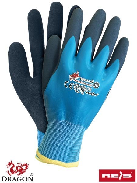 Reis Deepblue-Win Dragon rekawice robocze ocieplane powlekane lateksem wodoodporne Reis Deepblue-Win Dragon rekawice robocze ocieplane powlekane lateksem wodoodporne