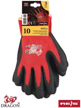 RĘKAWICE RNYLA NYLONOWE POWLAKANE LATEKSEM