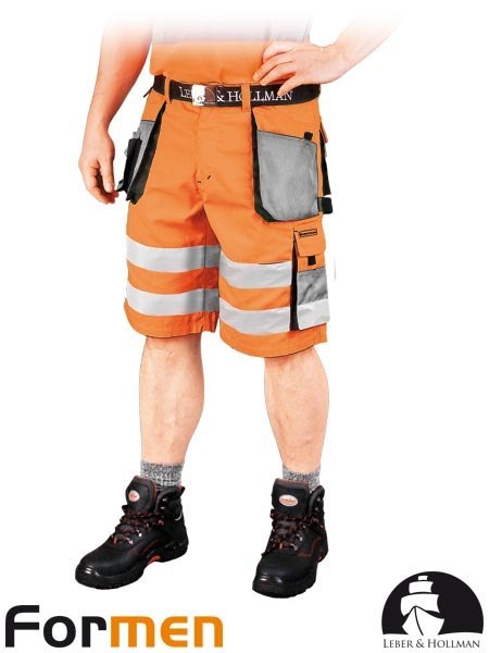 krókie spodenki robocze ostrzegawcze LH-FMNX-TS Leber&Hollman pomarańczowo-stalowo-czarne krókie spodenki robocze ostrzegawcze LH-FMNX-TS Leber&Hollman pomarańczowo-stalowo-czarne