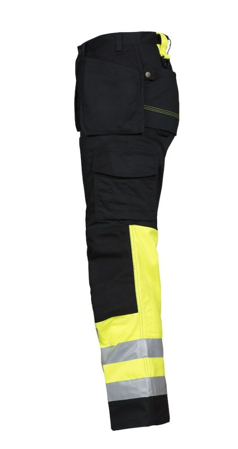 SPODNIE ROBOCZE DO PASA HV KLASA 1 ODBLASKOWE Z PASAMI 6502 PROJOB