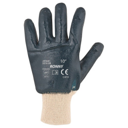 RĘKAWICE ROBOCZE RONNY A4004 ARDON POWLEKANE NITRYLEM ZE ŚCIĄGACZEM NA MAGAZYN DO SERWISU DO SMARÓW I OLEJU ARDON