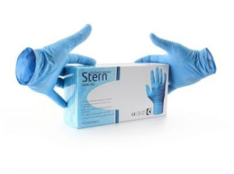 RĘKAWICE OCHRONNE NITRYLOWE JEDNORAZOWE BEZPUDROWE STERN CXS KARTON 3510 001 400 XX