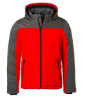 KURTKA OCIEPLANA SPORTOWA WODOODPORNA WIATROODPORNA MODNA DWUKOLOROWA Z KAPTUREM CZERWONA