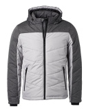 KURTKA OCIEPLANA SPORTOWA WODOODPORNA WIATROODPORNA MODNA DWUKOLOROWA Z KAPTUREM SZARA