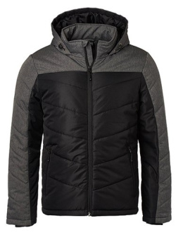 KURTKA OCIEPLANA SPORTOWA WODOODPORNA WIATROODPORNA MODNA DWUKOLOROWA Z KAPTUREM CZARNA