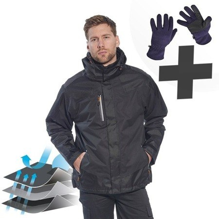 KURTKA ROBOCZA OCIEPLANA ODDYCHAJĄCA Z WYPINANYM OCIEPLENIEM 3W1 RADIAL S553 PORTWEST KURTKA ROBOCZA OCIEPLANA ODDYCHAJĄCA Z WYPINANYM OCIEPLENIEM 3W1 RADIAL S553 PORTWEST