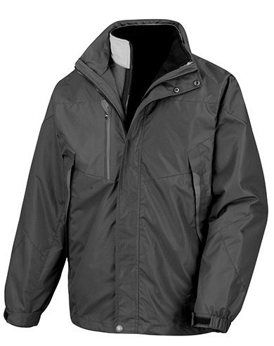 KURTKA ROBOCZA 3W1 ODDYCHAJĄCA WODOODPORNA OCIEPLANA MĘSKA Z ODPINANYM POLAREM SZARA
