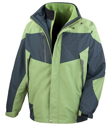 KURTKA ROBOCZA 3W1 ODDYCHAJĄCA WODOODPORNA OCIEPLANA MĘSKA Z ODPINANYM POLAREM CZARNA